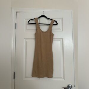 Fashion Nova Bodycon Beige Mini Dress